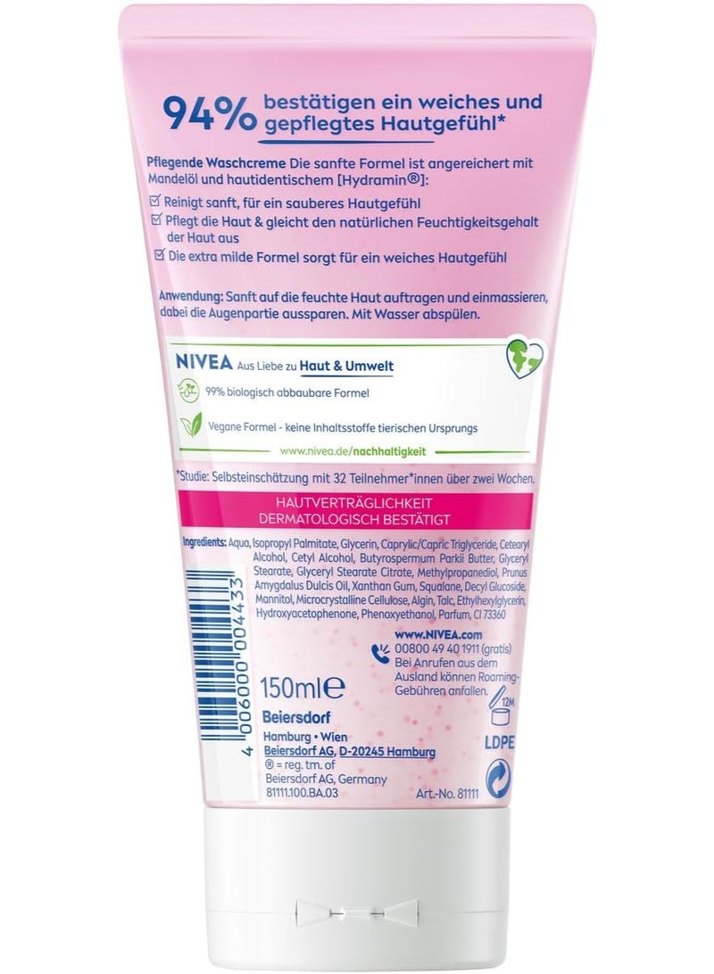 NIVEA Nourishing Cleansing Cream with Almond Oil, Gentle Facial Cleansing for Dry Sensitive Skin, Extra Gentle Facial Cleanser, Nourishing Cleansing Cream (150ml) - Image 3